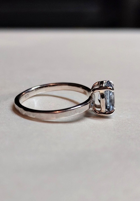Sølvring med himmelblå Cubic Zirconia - Bilde 6