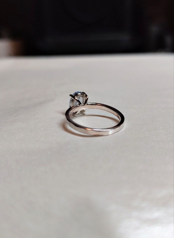 Sølvring med himmelblå Cubic Zirconia - Bilde 7