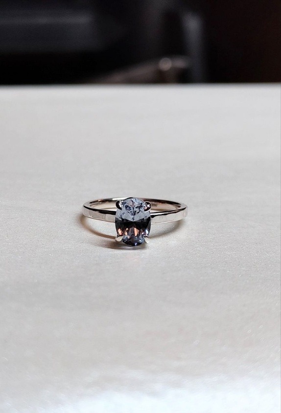 Sølvring med himmelblå Cubic Zirconia